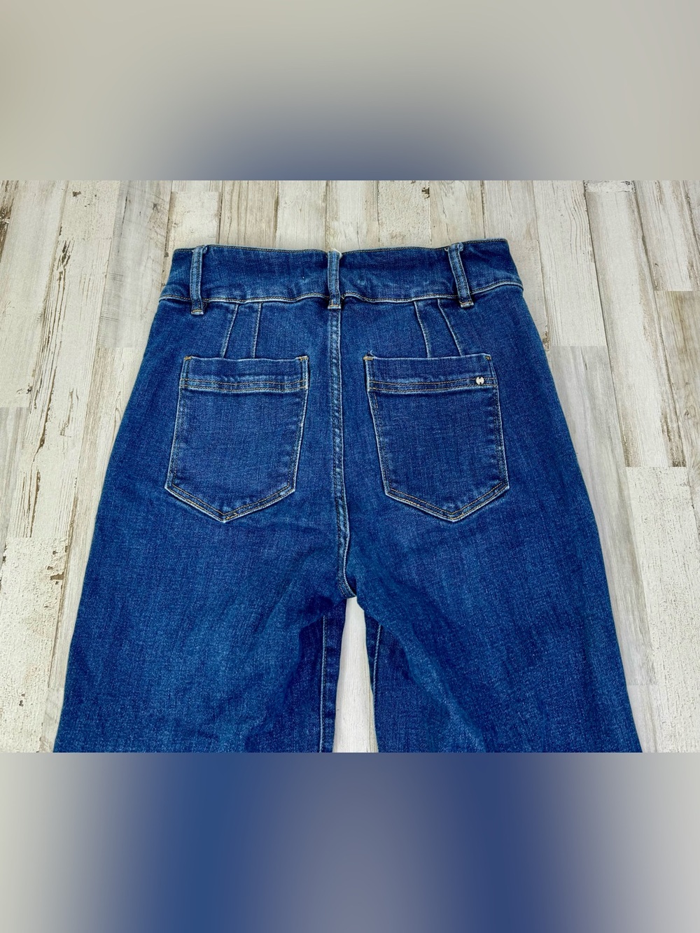 Mica Jeans Women's 29 (28x24) Dark Wash Blue Wide Leg Capri Stretch - Picture 10 of 11